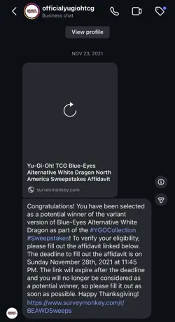 Konami Blue-Eyes Alternative White Dragon Promo Card SBPR-EN003 Yu-Gi-Oh! TCG - Image 4