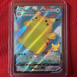 Surfing Pikachu VMAX 009/025 Celebrations Full Art Ultra Rare Pokemon Card NM - Image 1