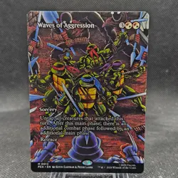 Waves of Aggression Borderless TMNT MTG Source Material PZA Magic Turtles - Image 1