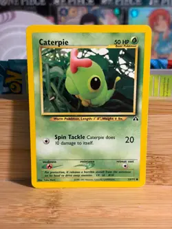 CATERPIE 53/75 Neo Discovery Unlimited Vintage Pokemon TCG Moderately Played - Image 1