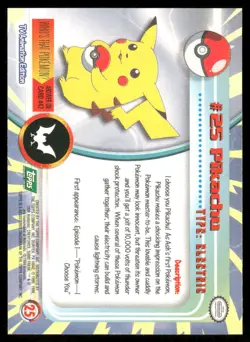 Pokemon Cards Pikachu #25 Topps Trading Cards Series 1 NM *4 - Image 2