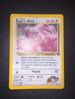 Pokemon Card Koga’s Ditto 10/132 Gym Challenge Holo Eng GOOD+ - Image 2