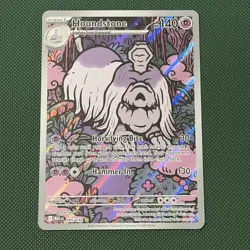 Pokemon TCG Houndstone 145/132 Me01: Mega Evolution Holo Illustration Rare Mint - Image 1