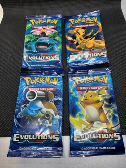 Pokemon XY Evolutions 4 Pack Art Set Factory Sealed Booster Packs - Image 1