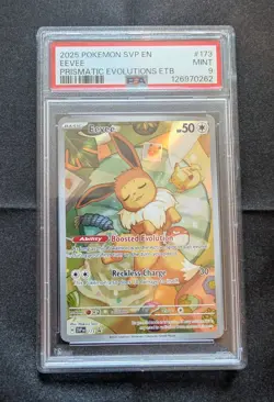 Pokemon Eevee 173 Prismatic Evolutions Black Star Promo PSA 9 MINT *FREE SHIP* - Image 1