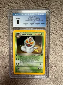 Pokemon 2000 Team Rocket Dark Arbok Holo 1st Edition CGC 8 - Image 1