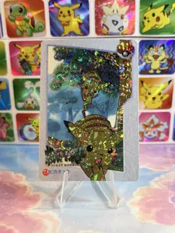 Pokemon Pikachu Vintage Pocket Monsters Vending HOLO Prism Sticker 1998 Nintendo - Image 2