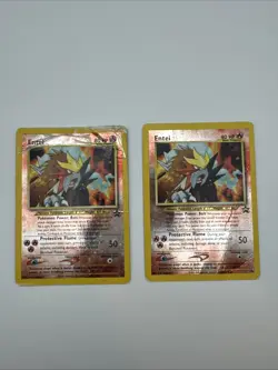 Pokemon Entei WOTC Black Star Promo 34 Damaged Lot Of 2 - Image 1
