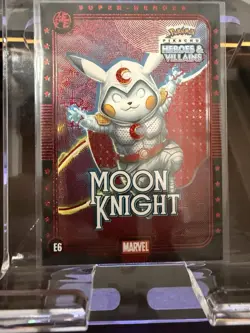 Moon Knight (Pikachu) #E6 - Red Holo - Heros & Villains Flash Edition Pokemon - Image 1