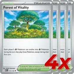 4x Forest of Vitality 117/132 Mega Evolutions Pokemon TCG Playset - Image 1