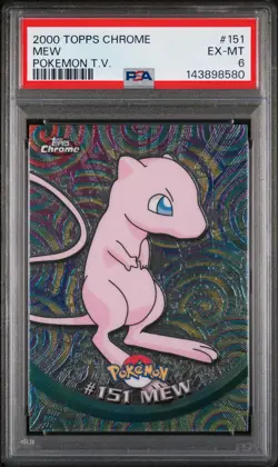 2000 TOPPS CHROME POKEMON T.V. #151 MEW PSA 6 - Image 1