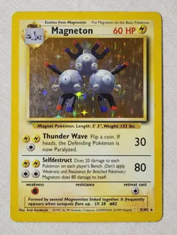 Played (MP) Magneton - Holo #9 Base Set Pokemon TCG - Image 1