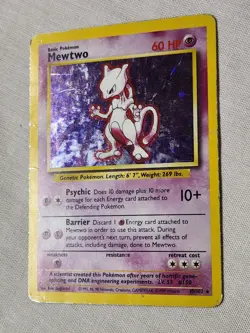 Played (Damaged) Mewtwo - Holo #10 Base Set Pokemon TCG - Image 3