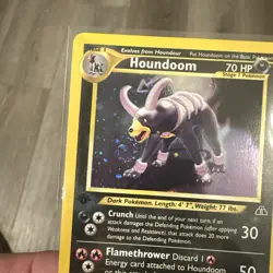 2001 Pokemon Neo Discovery Houndoom Holo First Edition Vintage NM! 4/75 SWIRL!! - Image 1