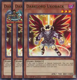 Yugioh! 3x Darklord Ukoback MZMU-EN076 Super Rare 1st Ed NM - Image 1