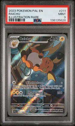2023 POKEMON PAL EN-PALDEA EVOLVED ILLUSTRATION RARE #211 RAICHU PSA 9 - Image 1