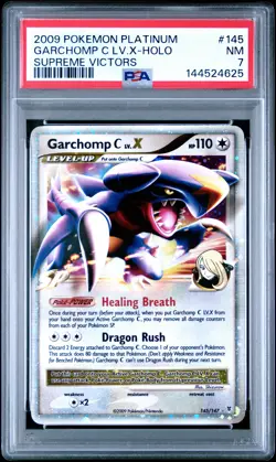 2009 POKEMON PLATINUM SUPREME VICTORS #145 GARCHOMP C LV.X-HOLO PSA 7 - Image 1