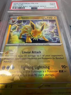 Jolteon Masterball PSA 9 Reverse Holo 029 Prismatic Evolutions Pokemon TCG - Image 1