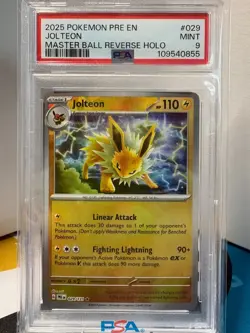 Jolteon Masterball PSA 9 Reverse Holo 029 Prismatic Evolutions Pokemon TCG - Image 2
