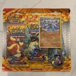 POKEMON XY FLASHFIRE 3 pack Blister Booster with Machamp promo SEALED - Image 1