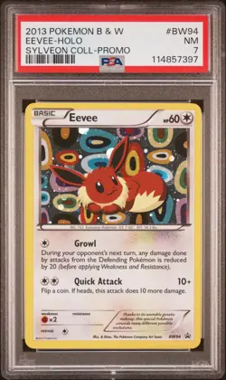 2013 POKEMON BLACK STAR PROMO EEVEE #BW94 HOLO PSA 7 NM #114857397 - Image 1