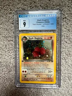 Pokemon Team Rocket Dark Dugtrio 6/82 Holo 1st Edition CGC 9 - Image 1