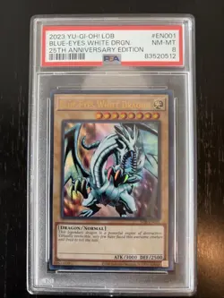 2023 Yu-Gi-Oh Blue Eyes White Dragon 25th Anniversary Psa 8 - Image 1