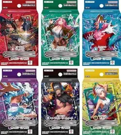 Set of 6 One Piece Card Game Starter Decks [Red: Shanks ST-23 Green: Jewelry - Image 1