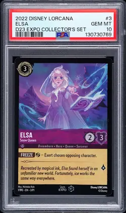 2022 DISNEY LORCANA PROMO D23 EXPO COLLECTOR'S SET #3 ELSA - SNOW QUEEN PSA 10 - Image 1