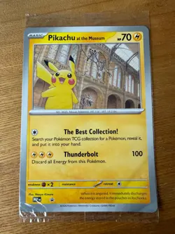 Pokemon X Natural History Museum Pikachu Jumbo Card, Plush & Ecology Booklet ✅ - Image 2