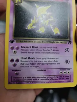 Dark Alakazam - 18/82 - Rare 1st Edition - Team Rocket Pokemon Card - Image 3