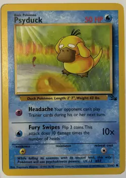 POKEMON PSYDUCK FOSSIL CARD 53 1999 NINTENDO WIZARDS OF THE COAST - Image 1