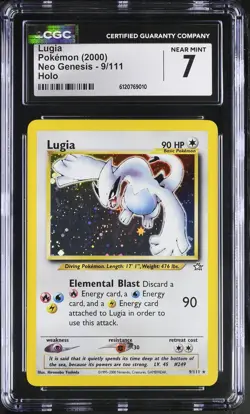 CGC 7 Lugia 9/111 Holo Neo Genesis Pokemon Card - Image 1
