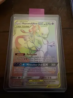 Pokemon Mewtwo & Mew GX SM191 Promo Holo TAG TEAM Psychic Card 2019 - Image 1