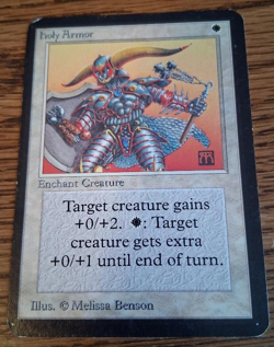 MTG Alpha Set HOLY ARMOR Played Condition - Image 1