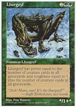Moderate Play, English MTG Regular Lhurgoyf 5th Edition Magic the Gathering - Image 1