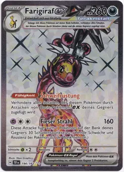 Pokemon Farigiraf ex Full Art Gewalten der Zeit 194/162 NM Deutsch - Image 1