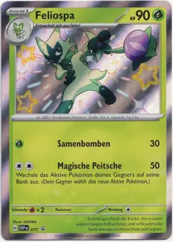 Pokemon Feliospa Shiny Full Art Black Star Promo SVP 077 NM Deutsch - Image 1