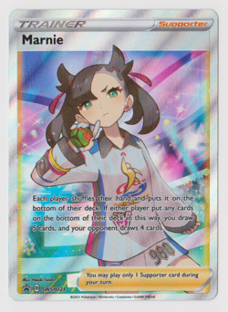Marnie Full Art Trainer SWSH121 Holo Black Star Promo Pokemon Card - Image 1