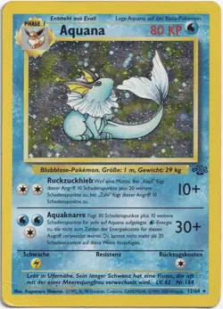 Pokemon Aquana Holo Rare Dschungel 12/64 PL Deutsch - Image 1