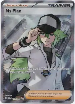 Pokemon Ns Plan Full Art Schwarze 163/086 NM Deutsch - Image 1