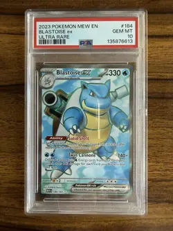 2023 POKEMON SV: SCARLET & VIOLET 151 BLASTOISE EX ULTRA RARE #184 HOLO PSA 10 - Image 1
