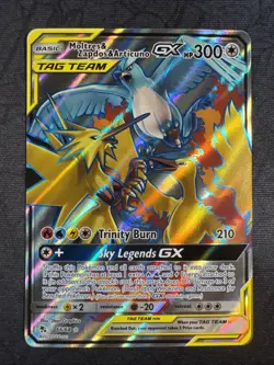 Moltres & Zapdos & Articuno GX 66/68 Hidden Fates Holo Sun & Moon Pokemon - Image 1