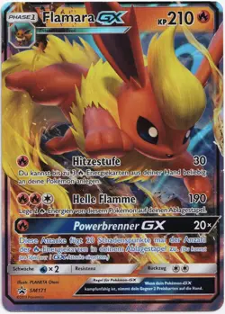 Pokemon Flamara GX Ultra Rare Blackstar Promos SM171 Excellent Deutsch - Image 1