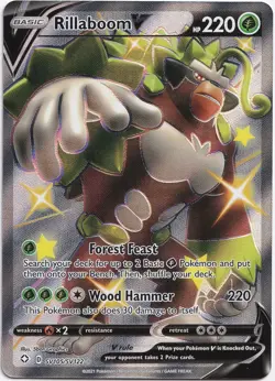 Pokemon Rillaboom V Shiny Full Art Shining Fates SV105/SV122 NM English - Image 1