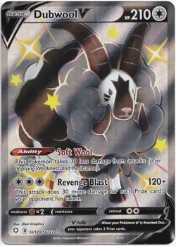 Pokemon Dubwool V Shiny Full Art Shining Fates SV120/SV122 NM English - Image 1