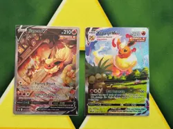 Pokemon Sword & Shield Black Star Promo Flareon V and Vmax NM Unplayed - Image 1