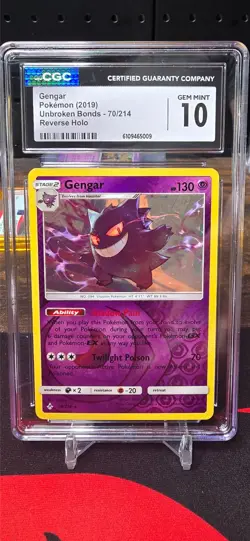 Pokemon CGC 10 Gem Mint Gengar 70/214 Unbroken Bonds Reverse holo - Image 1