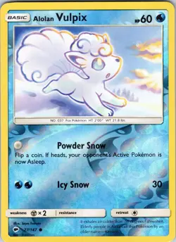 Alolan Vulpix 27/147 SM - Burning Shadows Pokemon NM/LP Reverse Holo - Image 1
