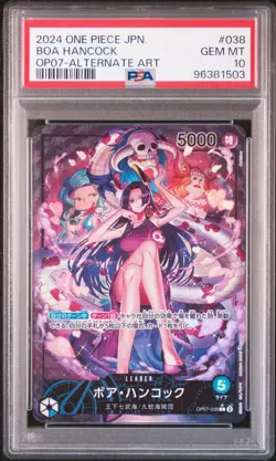 Japanese One Piece Boa Hancock 0P07-Alternate Art 38 2024 Graded PSA Gem MT 10 - Image 1